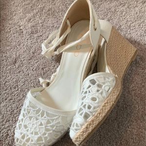 Aldo white espadrille wedges
